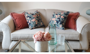 Floral sofa cushions