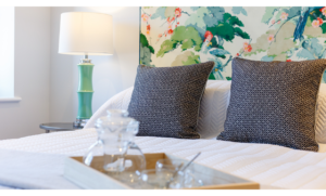 Multi-coloured headboard