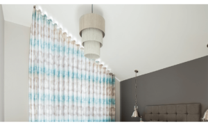 Bespoke wave curtain for half apex window