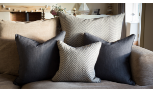 Grey and charcoal sofa cushions