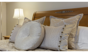 Luxury textured bed cushions