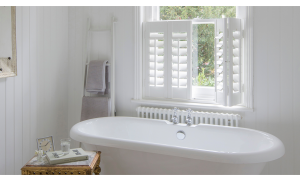 White Luxaflex Vinyl shutters