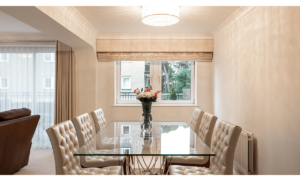 Luxury Roman Blinds in dining room