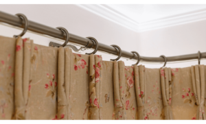 Bradley Collection curved metal curtain pole